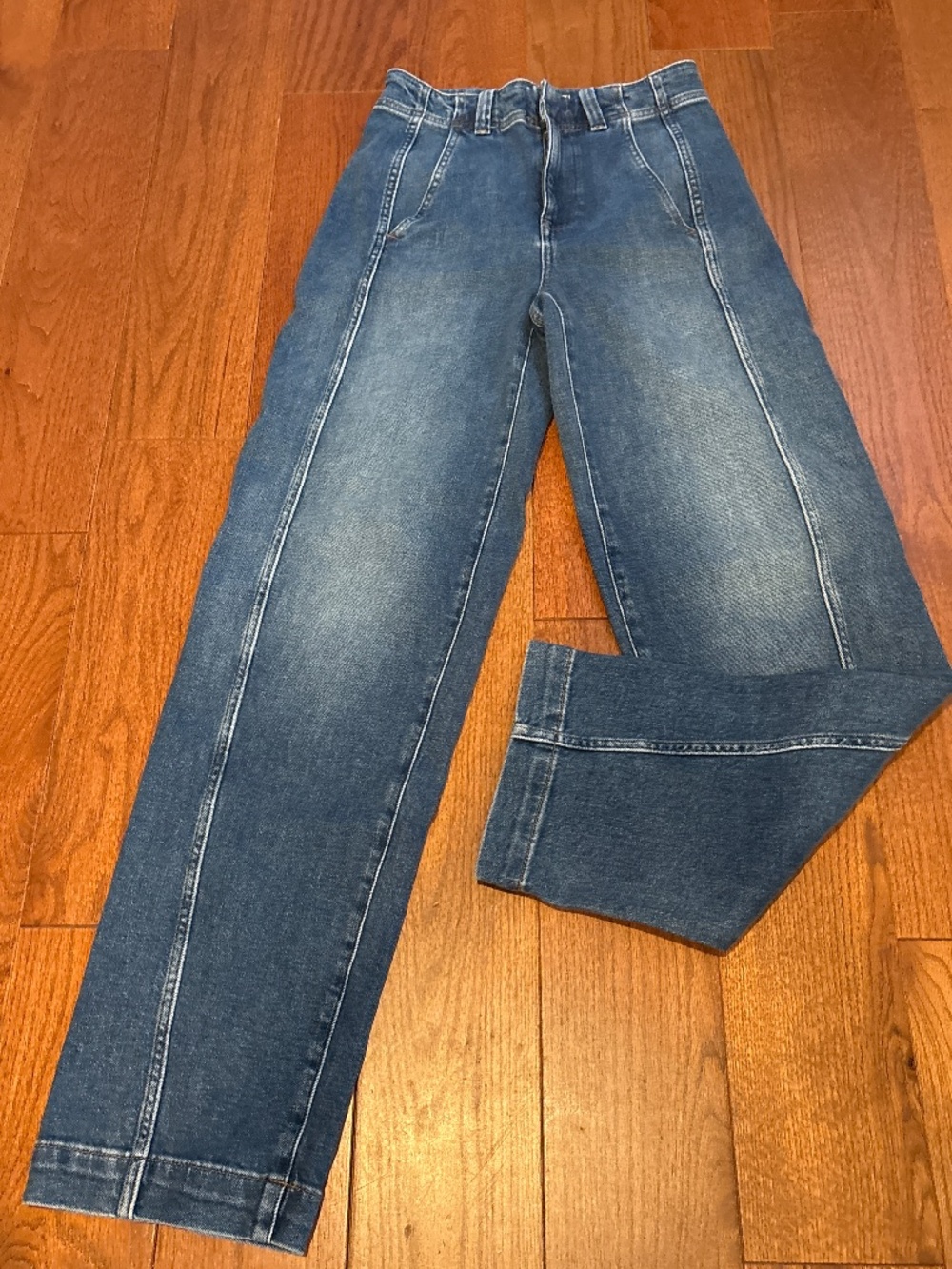 Madewell Tapered Denim Trouser Jeans Front Seams Size 24